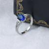 Hot Blue Zircon Ring Shiny AAA Attend Wedding Event Party Anniversary Gift High Quality Boutique Jewelry Ring for Women's