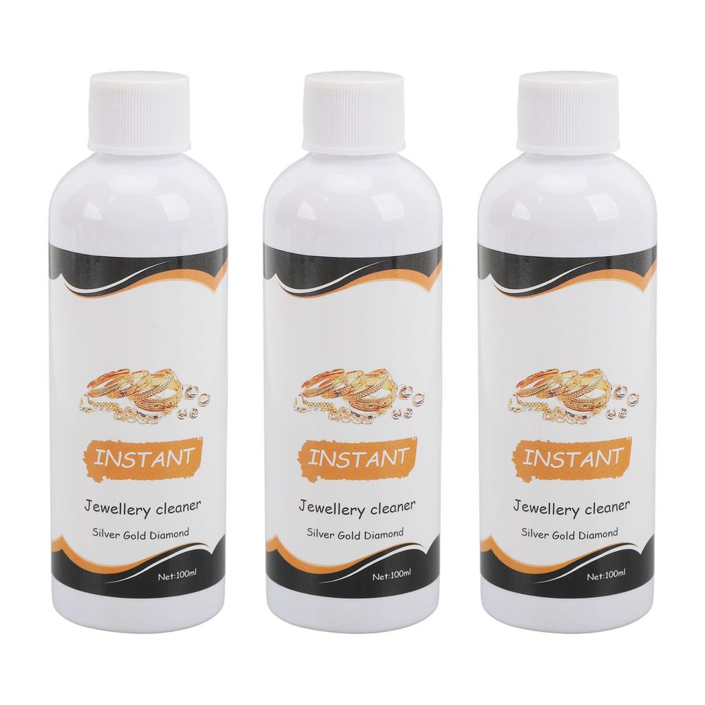 3 Bottles 100ml Jewelry Cleaner Liquid Surface Care Solution Decontamination Cleaning Agent for