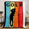Colorful Golf Silhouette Blanket for all seasons blanket lunch break throw gift