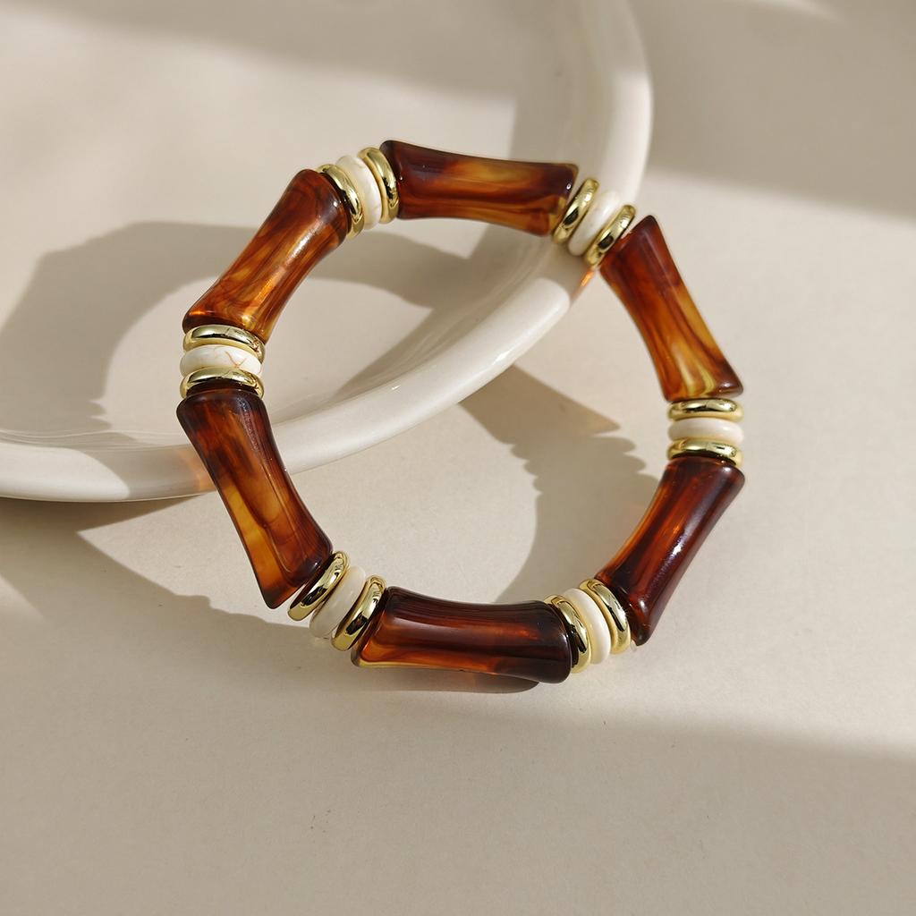 Color Smudging Elbow Joint Elevation Bracelet Bamboo Design Sense Simple Personality Medium Antique Bracelet