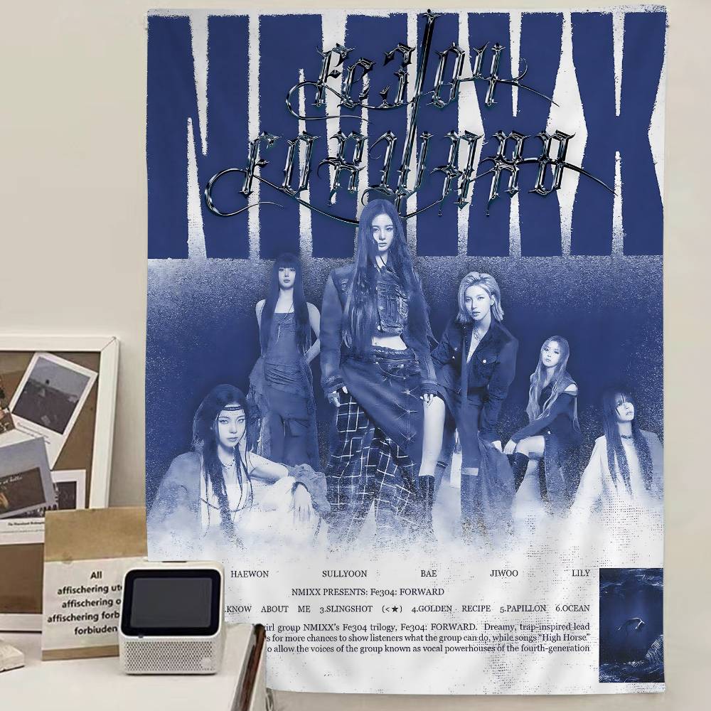 Music Group NNMIXX DIY Wall Tapestry Hippie Flower Wall Carpets Dorm Decor Wall Art Decor