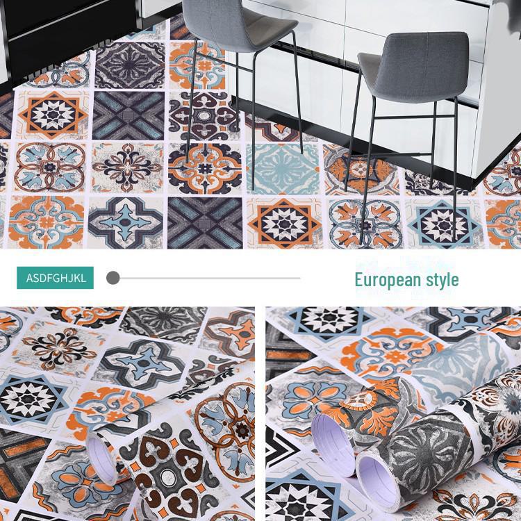 Водонепроницаемые Нескользящие Наклейки на Пол для Кухни и Ванной Комнаты - Утолщенные Самоклеящиеся Виниловые Наклейки для Плитки для Балкона