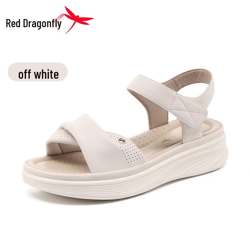 Женские сандалии Red Dragonfly из натуральной кожи с мягкой подошвой - Коллекция Лето 2026