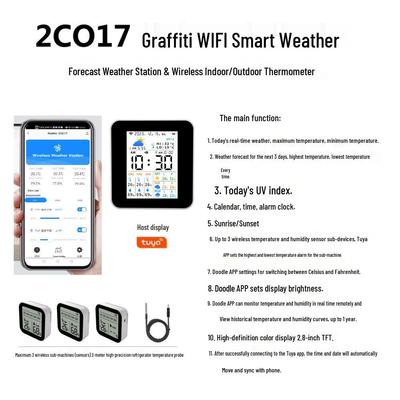 Умная метеостанция Tuya WiFi и беспроводной термогигрометр-часы для помещения и улицы