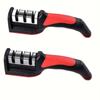 Kitchen 3 Segment Knife Sharpener Household Multi-Functional Hand-Held 3 Purpose Black Sharpening Stone Kitchen Knives Gadget