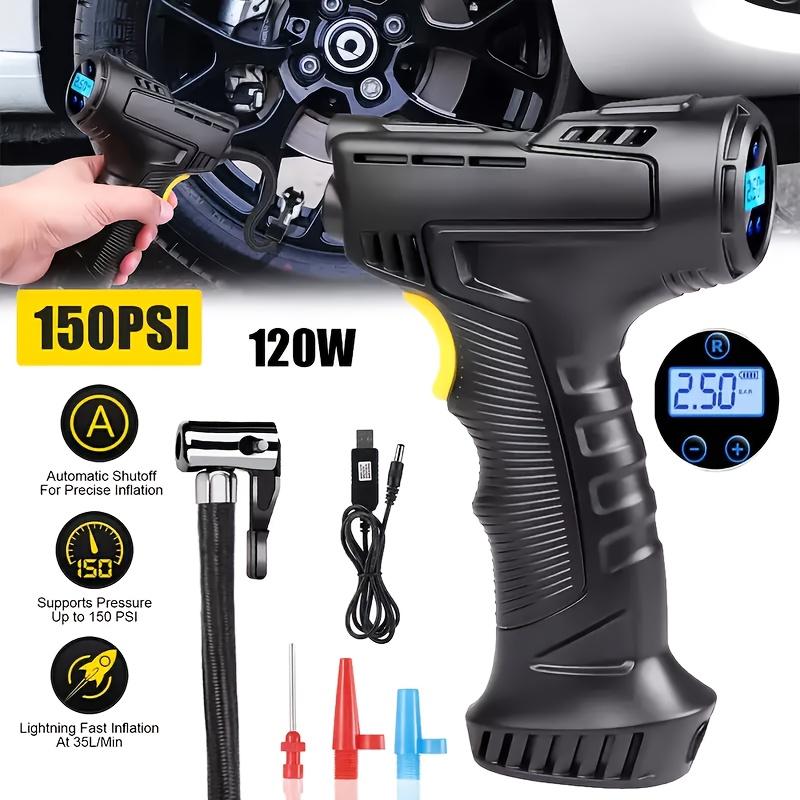 5200mAh Wireless Charging Air Compressor Portable Automatic Tire Inflator Suitable for Your Car, Bicycle, and Various Ball Inflators Car Tire Air