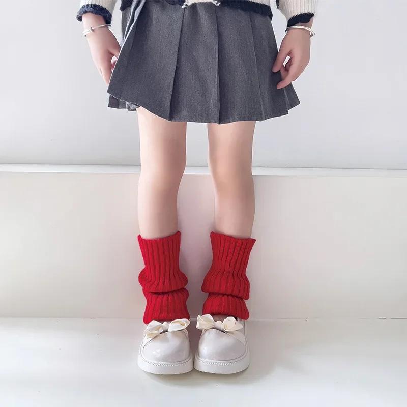 19 Стилей Конфетных Цветов Корейские Милые Детские Гетры Вязаные Чехлы для Ног Детские Девочки Однотонные Эластичные Гольфы-Трубы Осенне-Зимние