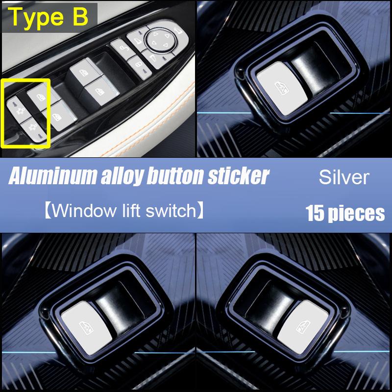 For BYD Seal 2024 Aluminum alloy button switch sticker gear shift panel Steering wheel Window lift Electric tailgate switch