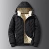 Mens Winter Cotton Coat Thicken Fleece Lining Stand Collar Parka Jacket Men Outerwear Casual Padded Hooded Jackets Windproof