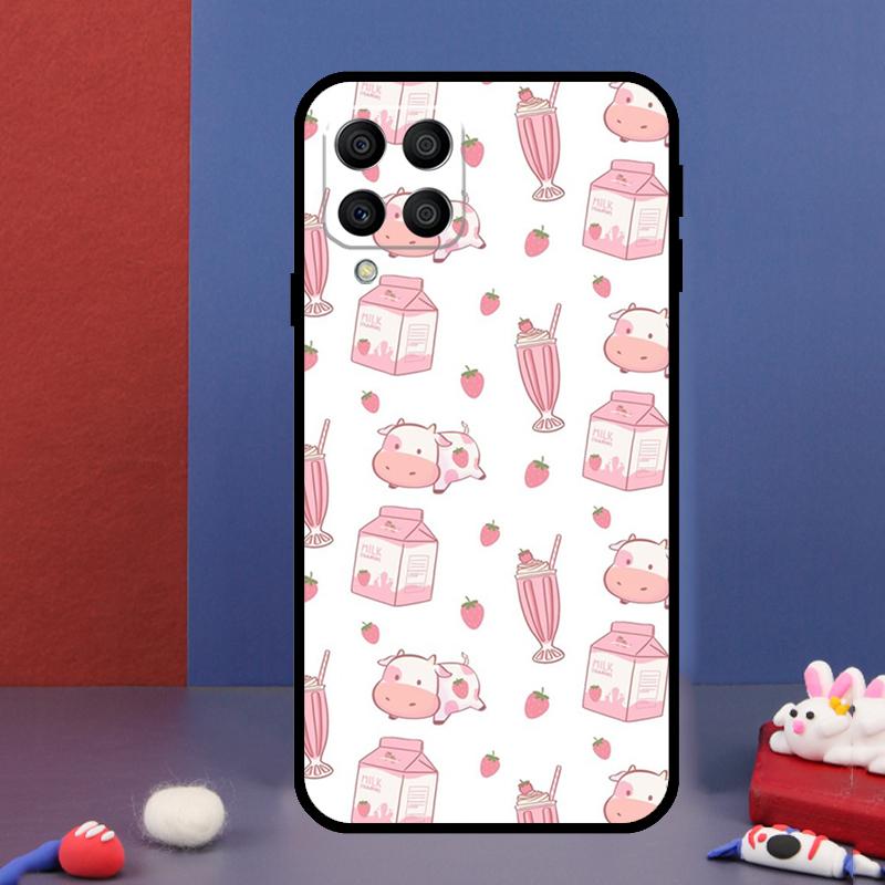 Милый Клубничный Молочный Чехол Для Телефона Samsung Galaxy M14 M34 M54 M33 M13 M23 M53 M15 M55 M31 M51 M20 M30s M32 M52