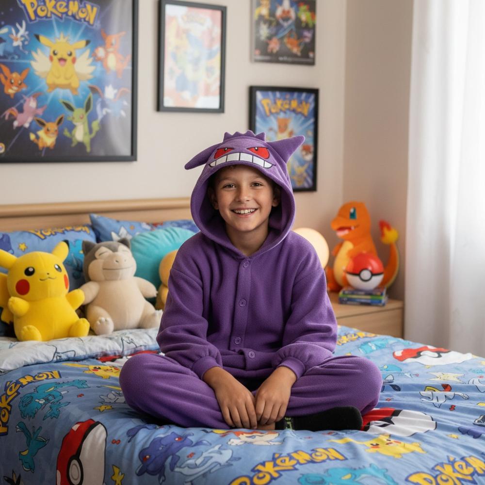 Piżama Onesie Kigurumi Kostium Przebranie Pokemon Gengar Dzieci 95 - 105Cm