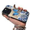 Модный синий чехол-бабочка для iPhone 13, 14, 15 Pro, 16 Pro Max и 17