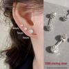 2025 Double Pearl & Diamond Ball Stud Earrings: Women's Cartilage Piercing Jewelry