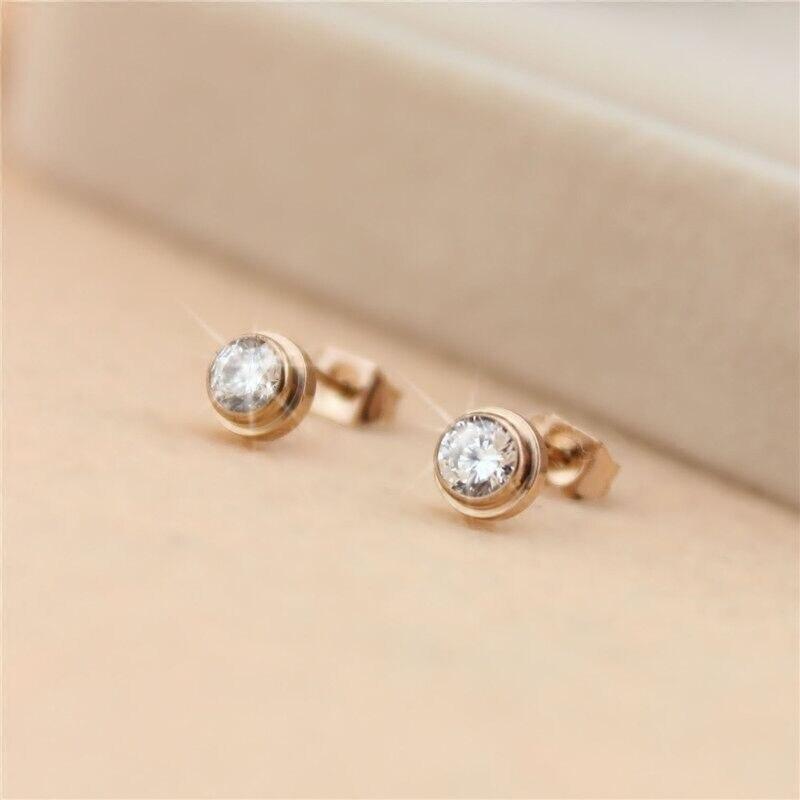 Серьги Love женские серьги-каффы из розового золота с кристаллами и нержавеющей сталью, модные ювелирные изделия без коробки