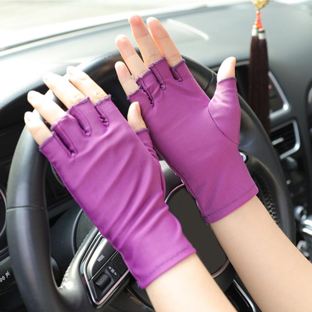 Protector Sunscreen Breathable Non-Slip Stretch Anti-UV Half Finger gloves Driving Gloves Mittens