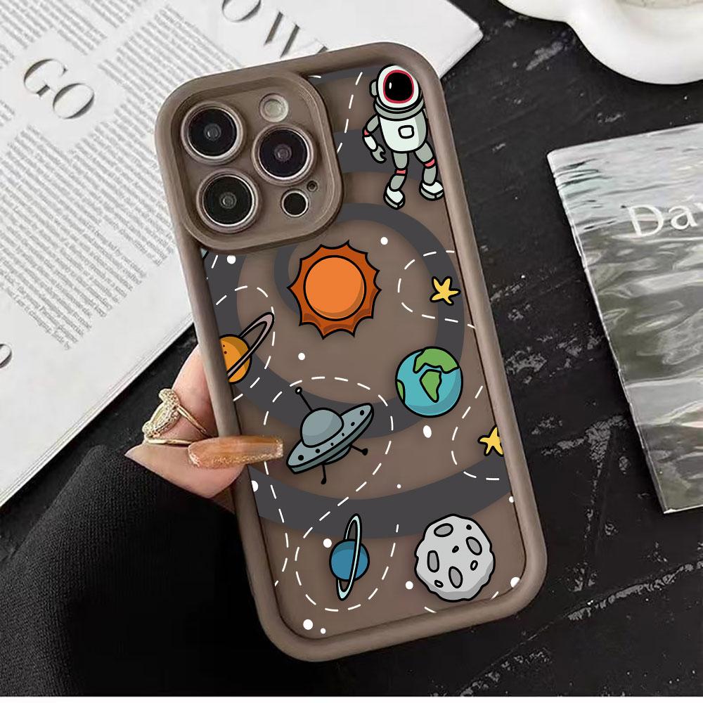Чехол для телефона Астронавты Космос Звезды Планеты Для iPhone Apple 17 AIR 16 16E 11 12 13 14 15 XR Plus Pro Max DIY Ударопрочный Чехол
