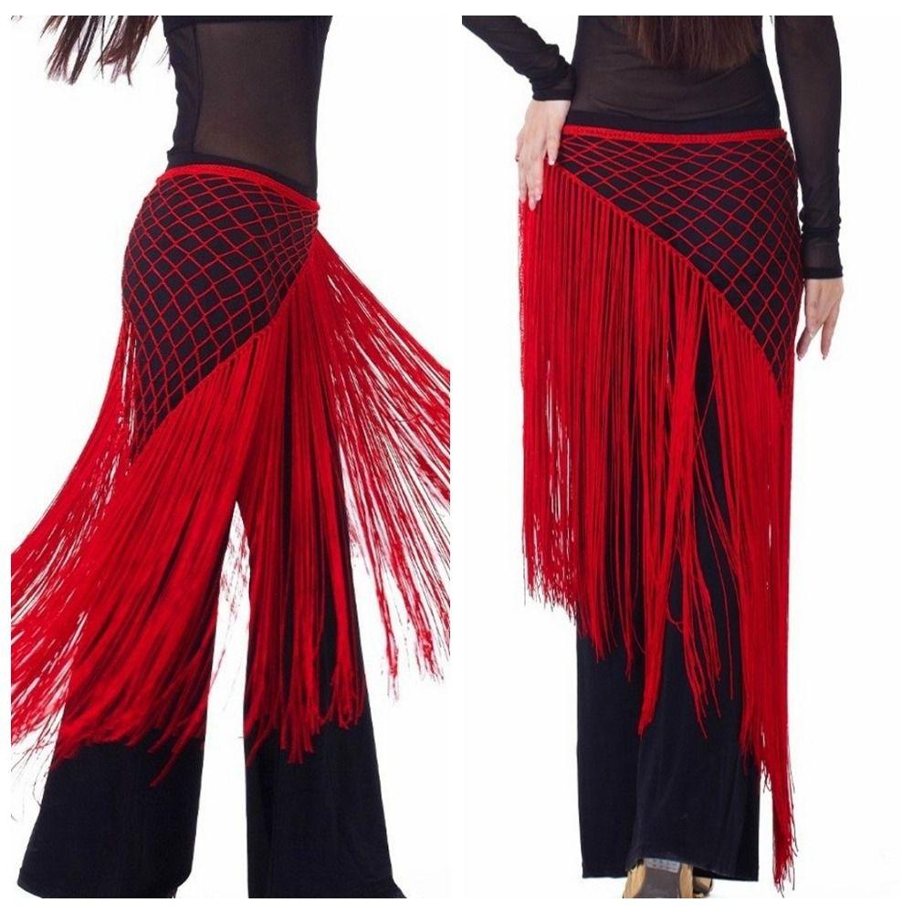 Mesh Dancing Waist Belt Long Tassel Belly Dance Hip Scarf Hip Scarf Skirt Dancer Accessories