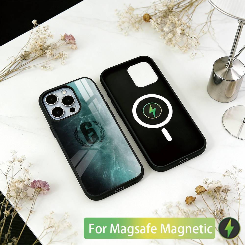 R-Rainbow Six Siege Графический чехол для телефона для iPhone17,16,15,14,13,12,11 Plus,Pro Магнитный с беспроводной зарядкой Magsafe