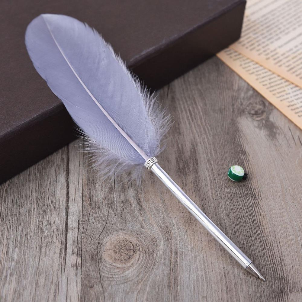 Feather Ballpoint pen Colorful Feather Pen Portable Writing pen Office