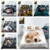 Комплект постельного белья для собак, домашний текстиль для кошек с наволочкой, постельное белье королевского размера для детей-подростков, мягкий комплект пододеяльников
