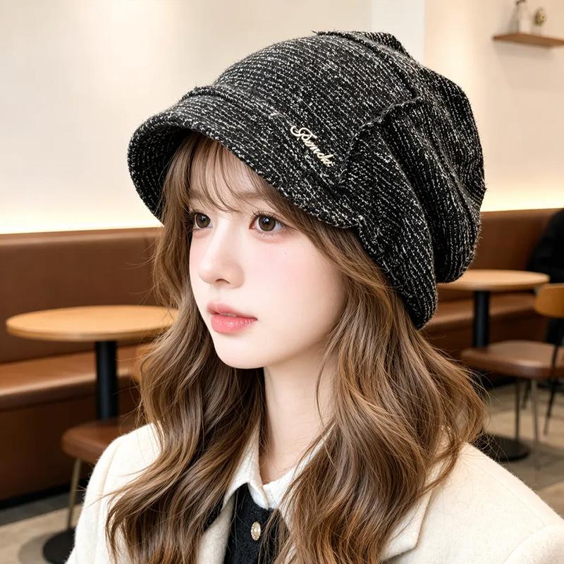 Fashion stacking hat autumn and winter outdoor windproof and warm ear protector head cold hat big head circumference lazy wind hat woman