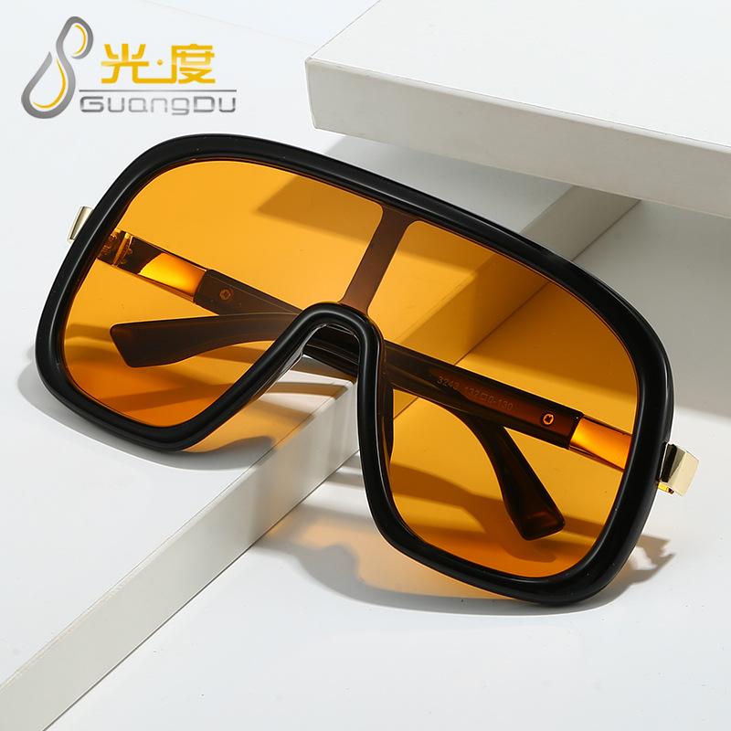 European and American large-frame sunglasses women's ins hot-selling fashion eye protection sunglasses men's one-piece windproof sunshade glasses tide