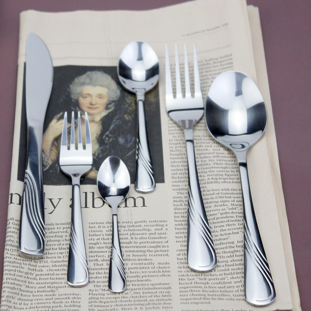 LUCF Popular Western Dinnerware Decent Elegant Cutlery Set Stainless Steel Cake Forks Sugar Spoons 6 Option Utensils For Kitchen4