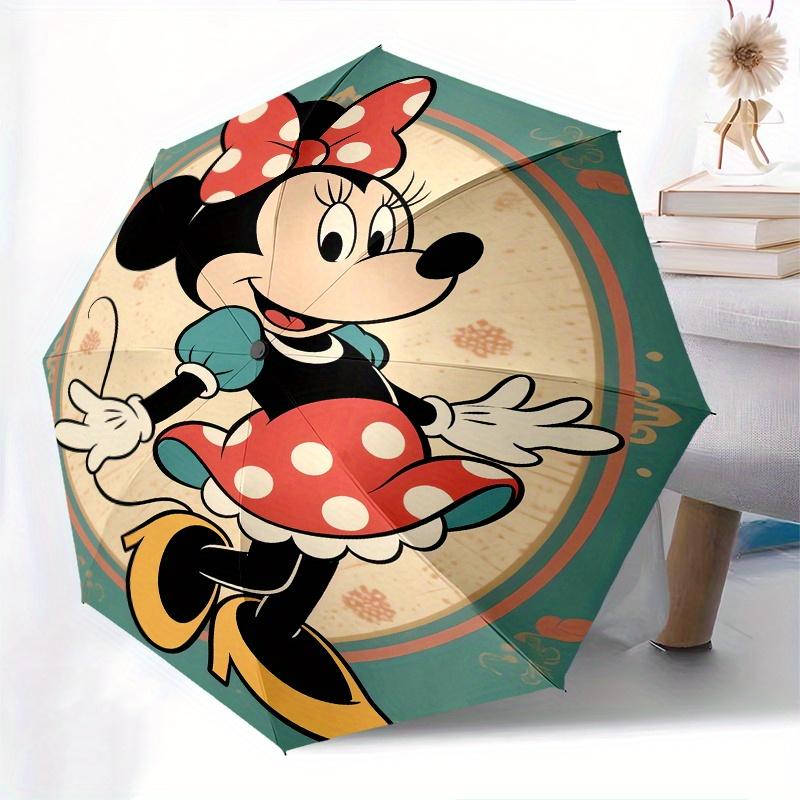 Minnie Mouse, Automatic Opening and Closing Umbrella, Compact Travel Umbrella, Lightweight and Portable, Suitable for Beach Commuting Busine