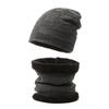 Men's Autumn/Winter Wool Hat and Scarf Set - Warm Plaid Design