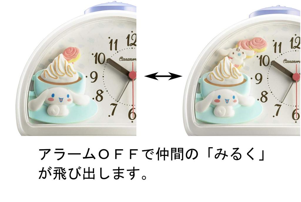 RHYTHM Будильник Cinnamoroll Electronic Sound Alarm Белый 4SE563MB03