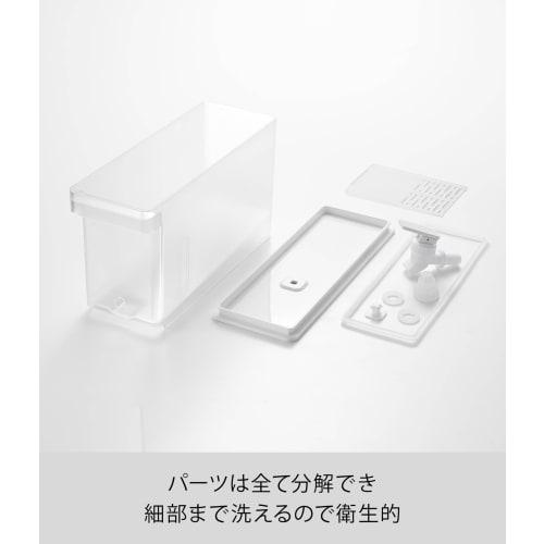 Yamazaki Tower Refrigerator Drink Server, 2.8L, White, W10 X D31.5 X H17cm (including Faucet and Valve), Dishwasher Safe, Water Jug, Barley Tea Pot, 1