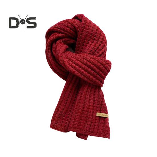 Winter Scarf Solid Color Thickened Warm Knitting Scarf Men Women Long Neck Wrap Garment Clothing Accessories