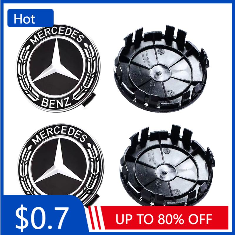 Car Sticker 4pcs 75mm 65mm A1674015900 New Black 6 Pin For Mercedes Benz Car Wheel Hub Center Caps Rims Cover Emblem Badge Logo