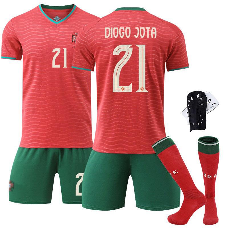 2026 Portugal Home Jersey 21 Jota Soccer Jersey Breathable Quick-Dry Football Shirt for Adults Kids