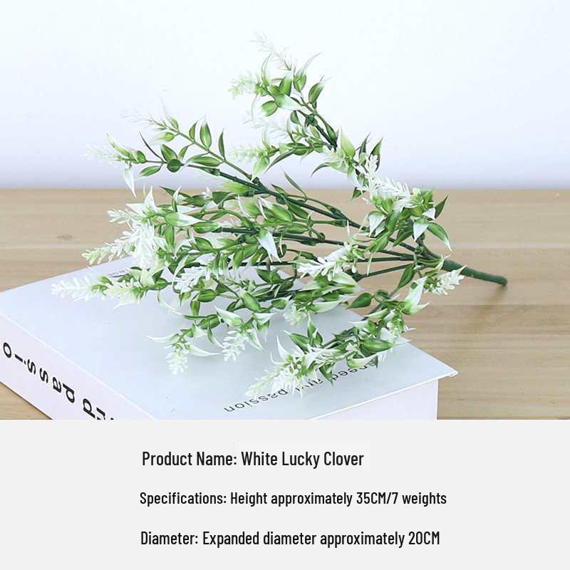 Green Plant Flower Box: Artificial Single Stem Display & Grass Partition for Office or Restaurant Decor
