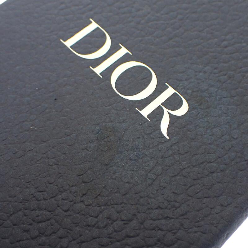 Dior 2ESCH178FLG_H00N Card Case Black Calfskin Mens