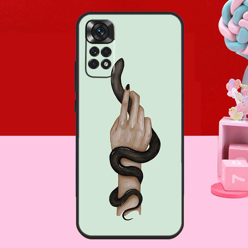 Hand Snake Case For Xiaomi Redmi Note 14 13 12 11 10 15 Pro Plus Redmi 15 C 10C 12C 13C 14C Soft Cover