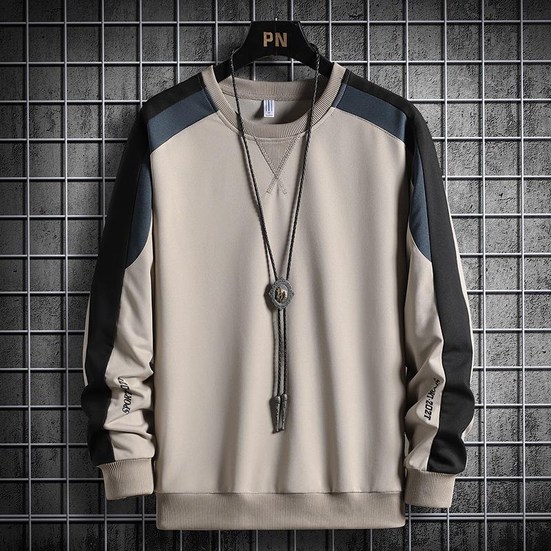 Мужская толстовка NASA большого размера с цветовыми блоками - Модная повседневная футболка с длинным рукавом для весны/осени