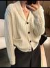 2025 Women's Casual Lapel Button Knit Cardigan: Autumn/Winter Solid Color Sweater