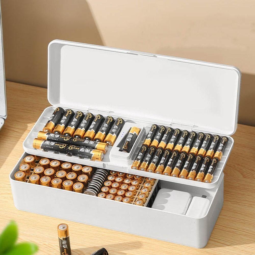 Wear-resistant Battery Case Plastic Data Cable Case Bilayer Data Cable Case for AA/AAA Batteries