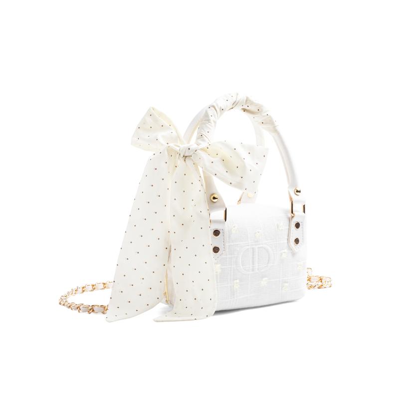 Dior [Индивидуальная косметичка] Точечная лента Jinghe с декором в виде сосков Французский романтизм Нежное и сладкое ощущение Полиэфирное волокно Сумка для хранения Портативная