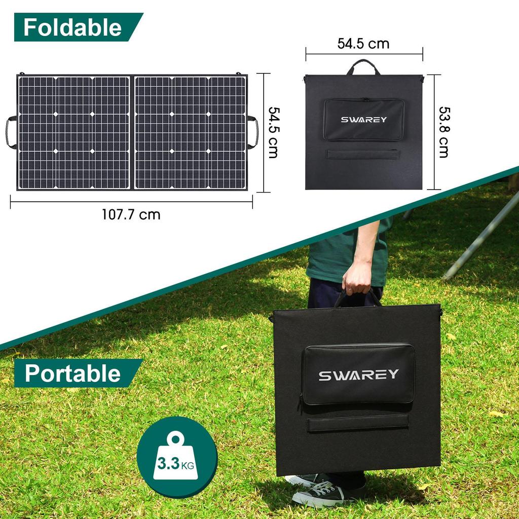Power Station Power Generator 300W(Peak 600W) SWAREY S160 222Wh Solar Generator Power Bank Charger With 2x 100W Solar Panel