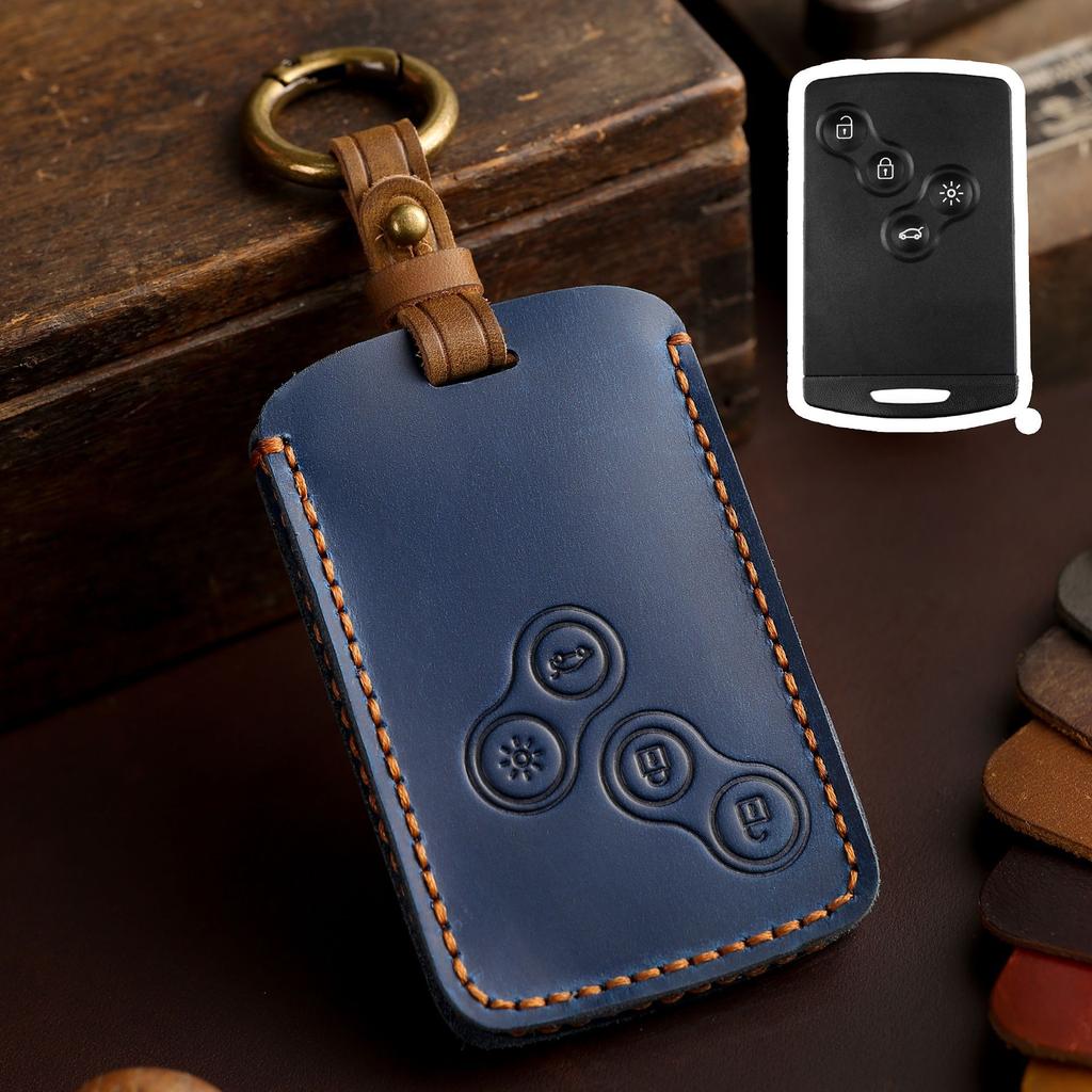 Кожаный чехол для автомобильного ключа Renault Megane 2 3 Clio Scenic Duster Kaptur Captur Logan Laguna Zoe Koleos Danilo Nema Fluence