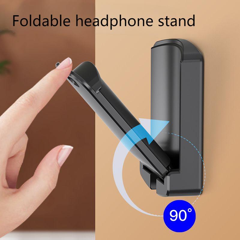 Foldable Earphone Holder Wall-mounted Computer E-sports Headset Holder Wall Headphone Holder