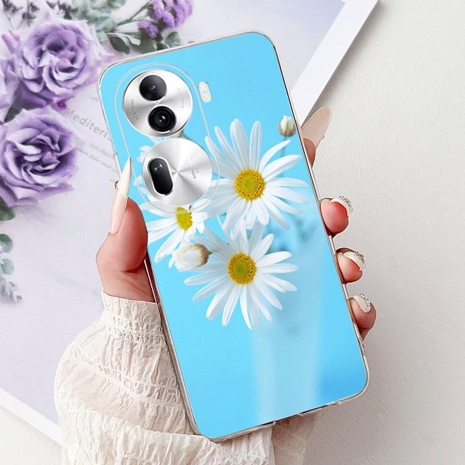 For OPPO Reno 11 Pro 5G Case CPH2607 New Fashion Flower Butterfly Silicone Clear Soft Phone Case on OPPO Reno11 5G CPH2599 Funda