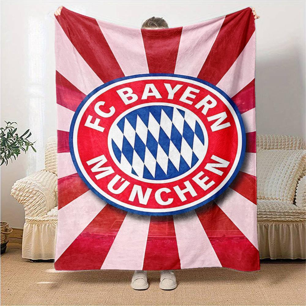 Bayern Munich Crest Blanket Warmthful Decor Perfect for Chair Bed Office Chair All-Season Use Stylish Decor Suitable for Gifting Relatives and Friends