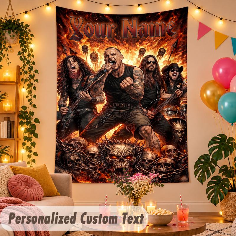 Pantera Personalized Wall Tapestry Custom Name Text Polyester Hanging Decor Home Room