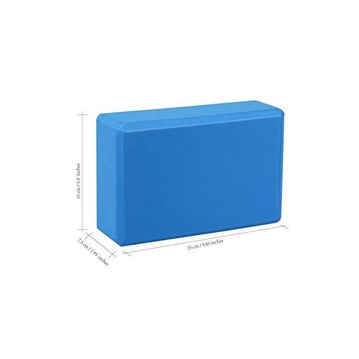 Exerz briques yoga-blocs de yoga haute densité 2pk - briques de mousse de fitness confortables, antidérapantes - bleu