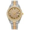 European and American popular men's steel belt hip-hop Roman scale diamond calendar men's quartz watch