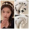 Korean Style Bow Headband Headwear Pearl Hair Hoop Fashion Pearl Hair Band  Ladies